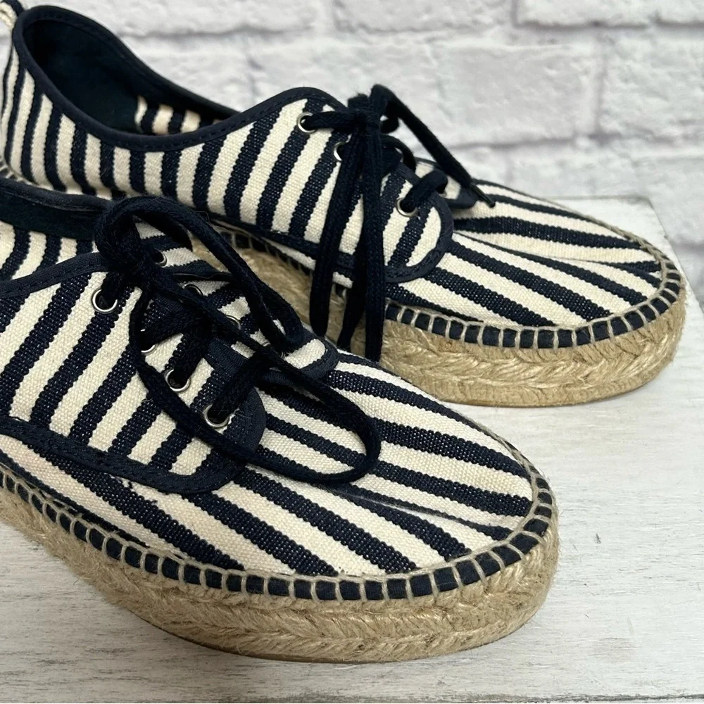 Loeffler Randall Alfie Navy Striped Espadrille Sneakers